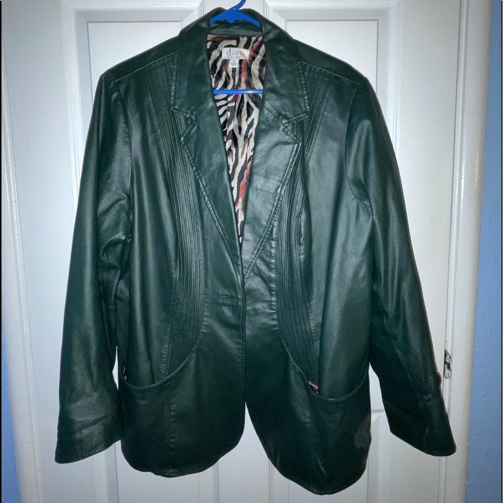 Vintage dark green leather jacket